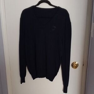 Versace Men's Dark Blue V-Neck Sweater
